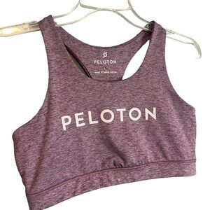 Peloton Womens Purple Spellout Racerback Seamless Sports Bra Large